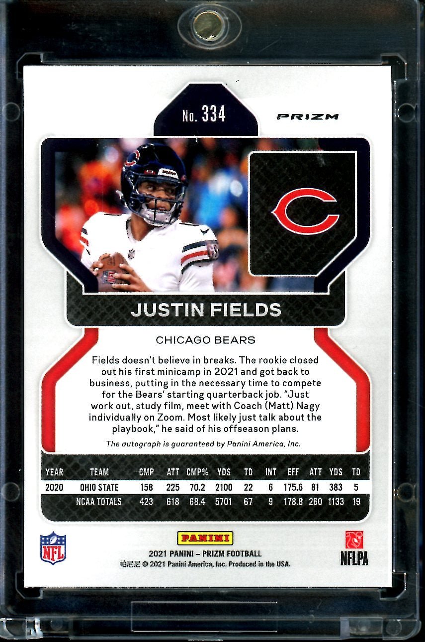 2021 Panini Prizm Justin Fields Rookie Auto Silver Bears