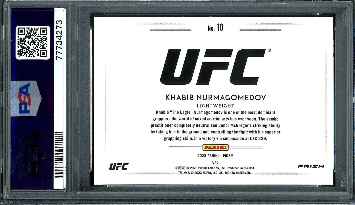 2023 Panini Prizm Khabib Nurmagomedov Color Blast SSP PSA 9 UFC