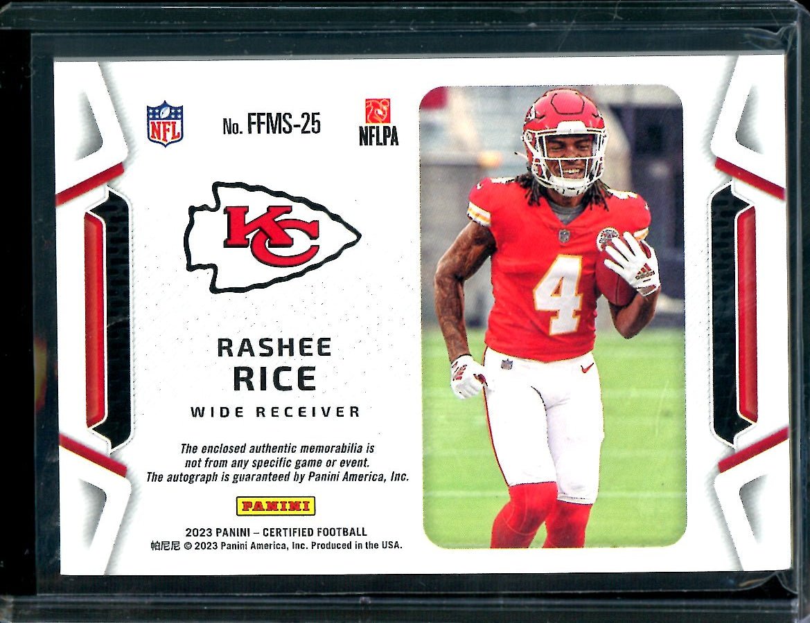 2022 Panini Certified Rashee Rice Rookie RPA Purple /10 Chiefs