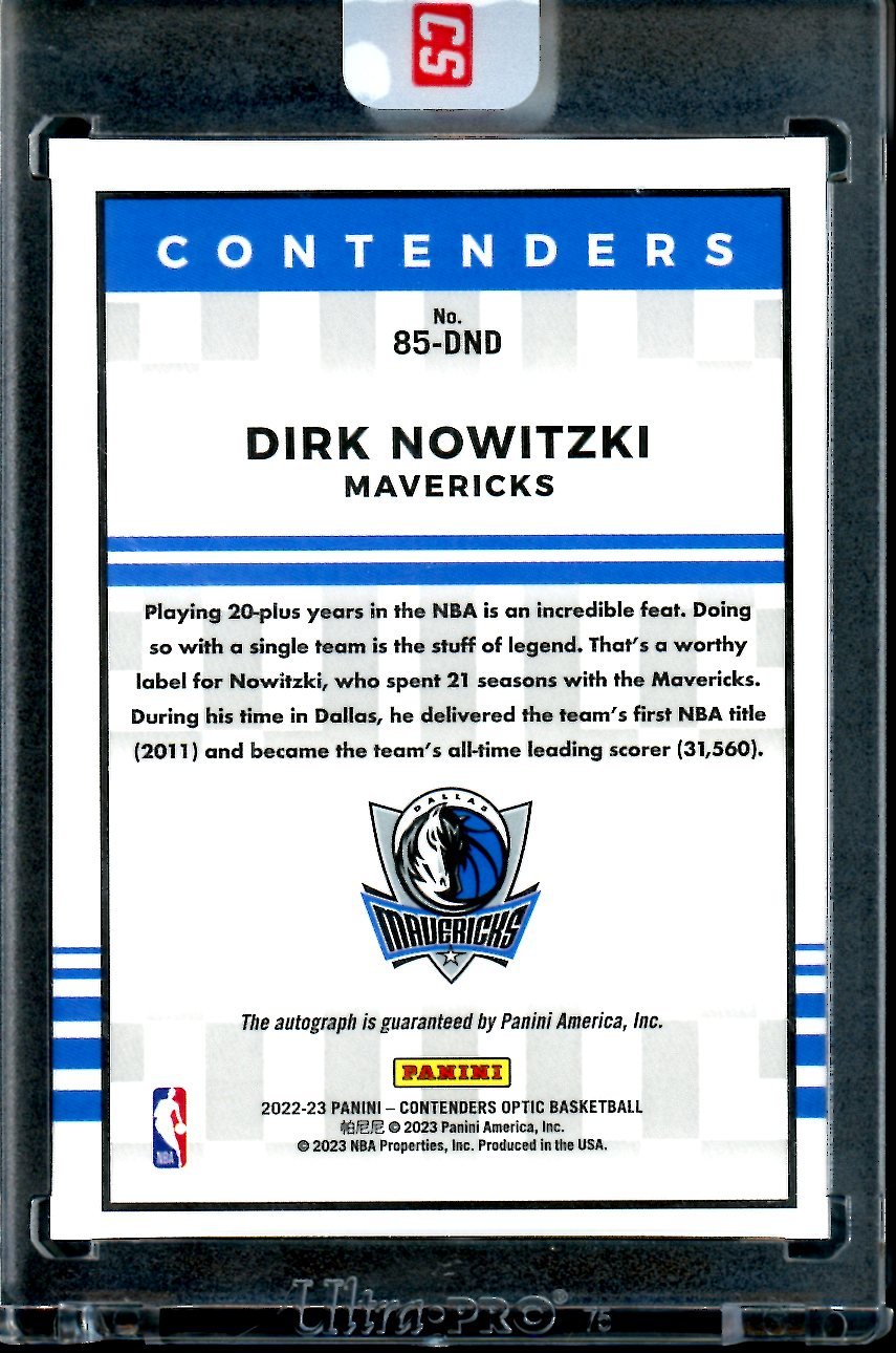 2022/23 Panini Contenders Optic Dirk Nowitzki Auto Mavericks