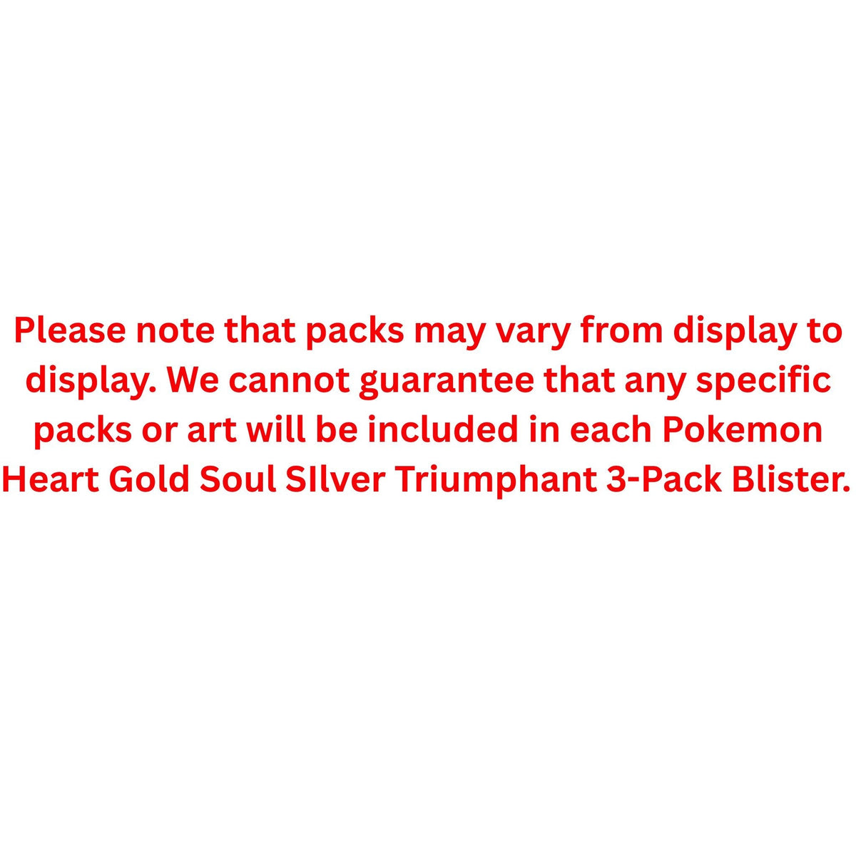 Pokemon Heart Gold Soul SIlver Triumphant 3-Pack Blister