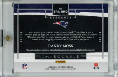 2022 Panini Impeccable Randy Moss Patch Auto Emerald /2 Patriots