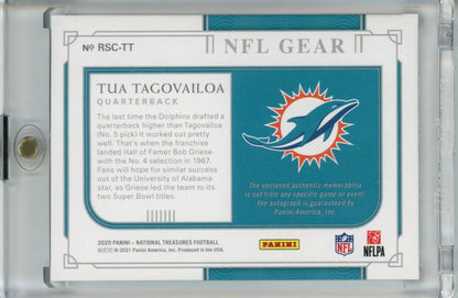 2020 Panini National Treasures Tua Tagovailoa RC NFL Gear Signature Prime /25