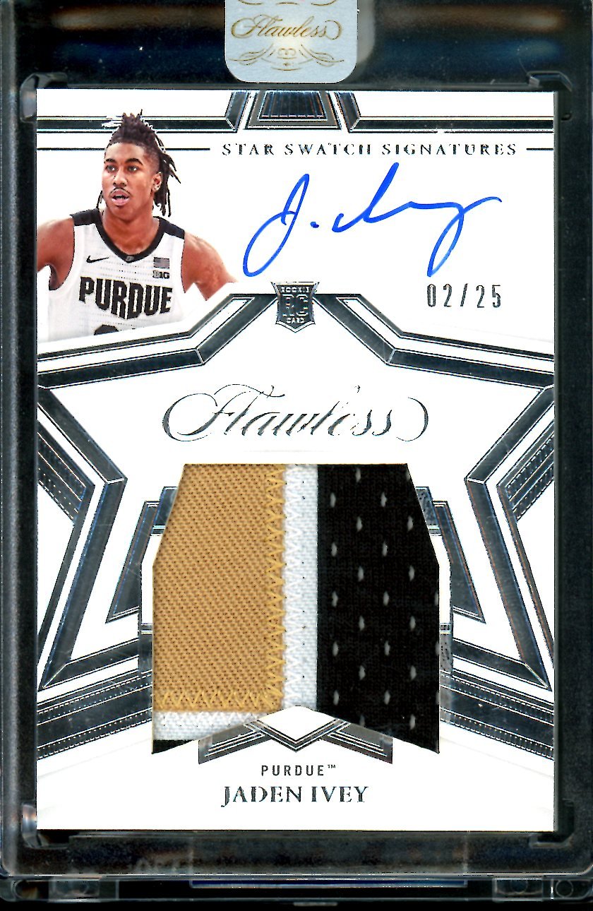 2022/23 Panini Flawless Collegiate Jaden Ivey Star Swatch RPA /25 Pistons