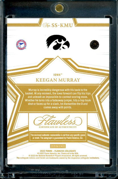 2022/23 Panini Flawless Collegitae Keegan Murray Rookie RPA Gold /10 Kings