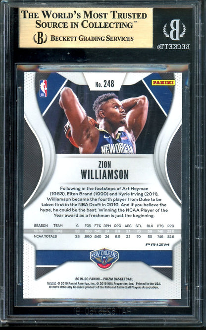 2019/20 Panini Prizm Zion Williamson Rookie Orange Ice BGS 9.5 Pelicans