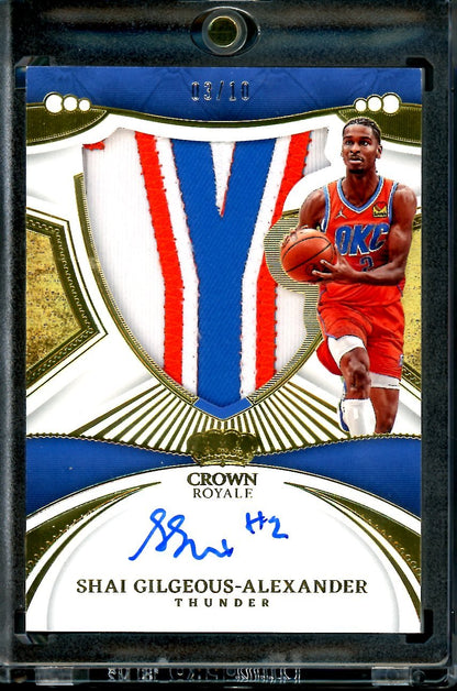 2022/23 Panini Crown Royale Shai Gilgeous-Alexander Silhouettes Patch Auto /10 Thunder