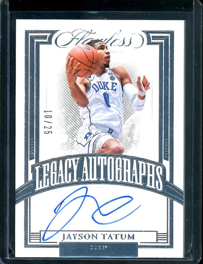 2022/23 Panini Flawless Collegiate Jayson Tatum Legacy Auto /25 Celtics