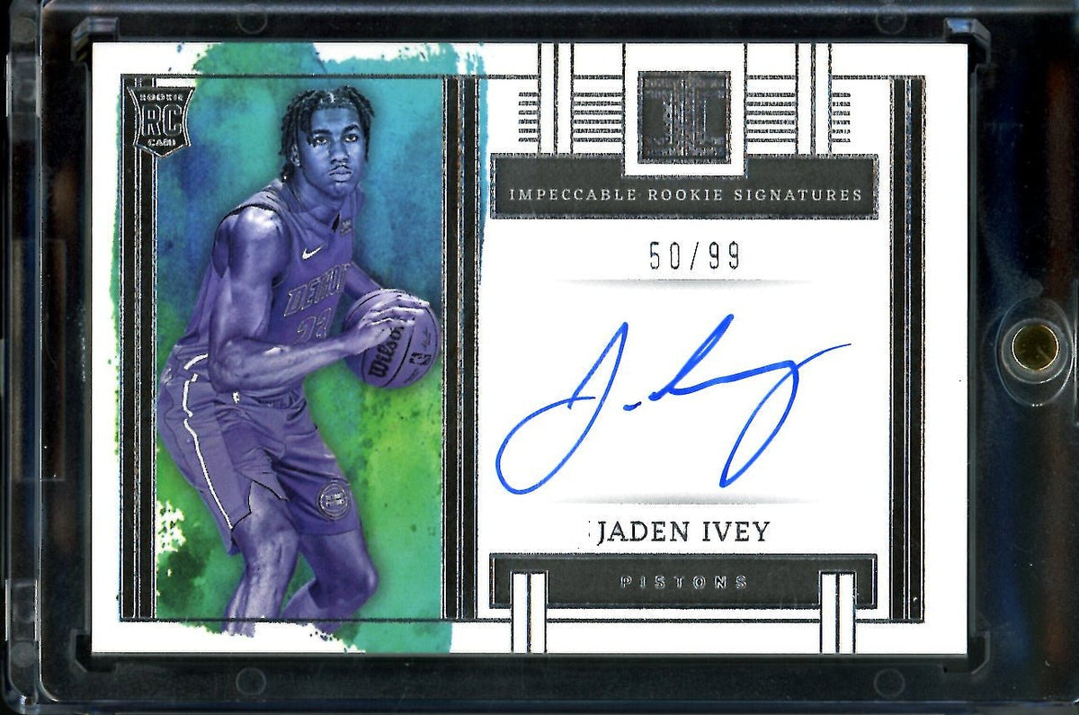 2022/23 Panini Impeccable Jaden Ivey Rookie Auto /99 Pistons