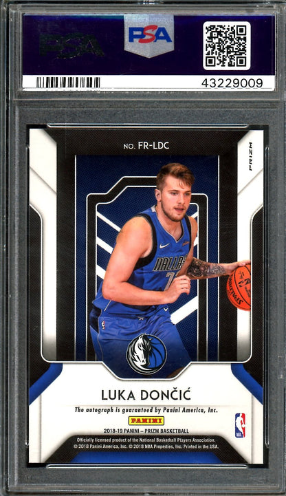 2018/19 Panini Prizm Luka Doncic Rookie Fast Break Auto PSA 10 Mavericks