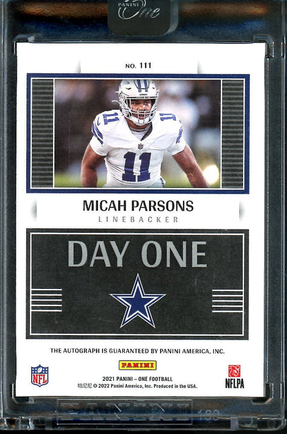 2022 Panini Panini One Micah Parsons Day One Auto /99 Cowboys