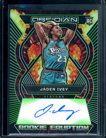 2022/23 Panini Obsidian Jaden Ivey Rookie Eruption Auto /25 Pistons