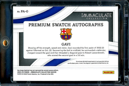 2022/23 Panini Immaculate Gavi Patch Auto /99 FC Barcelona