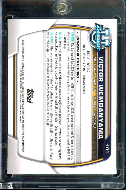 2023 Bowmans University Victor Wembanyama 1st Bowman SP Spurs