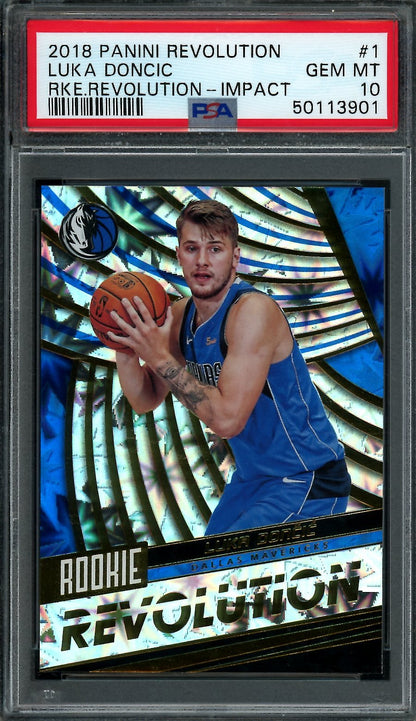 2018/19 Panini Revolution Luka Doncic Rookie Revolution PSA 10 Mavericks