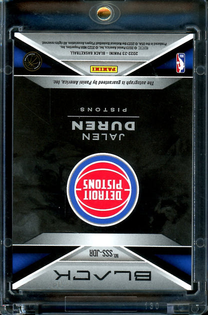 2022/23 Panini Black Jalen Duren Rookie Smokeshow Auto /5 Pistons