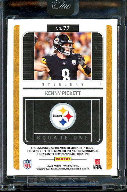 2022 Panini One Kenny Pickett Rookie Square One RPA /75 Steelers