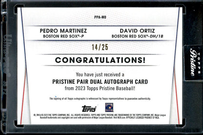 2023 Topps Prestine Pedro Martinez/David Ortiz Dual Auto /25 Red Sox