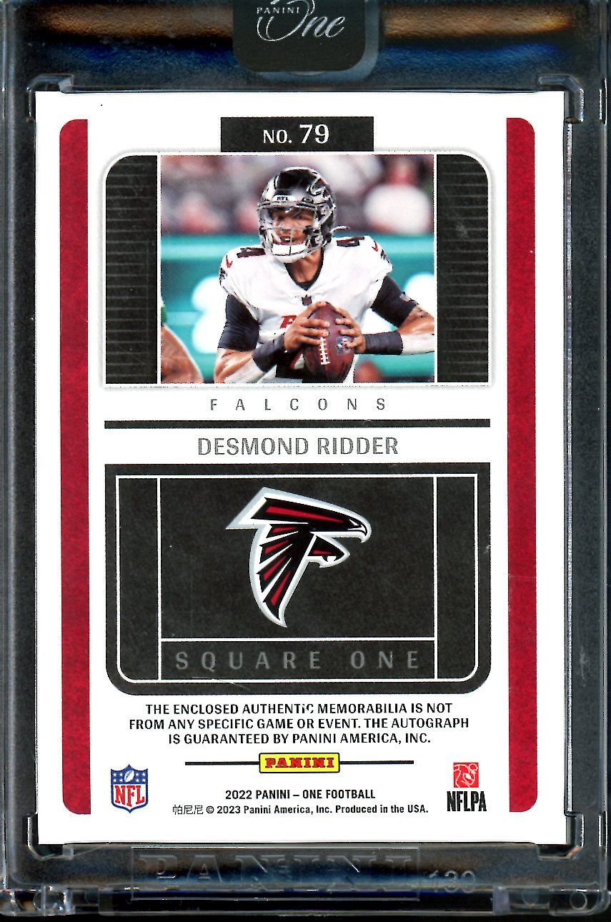 2022 Panini One Desmond Ridder Rookie RPA Square One /99 Falcons