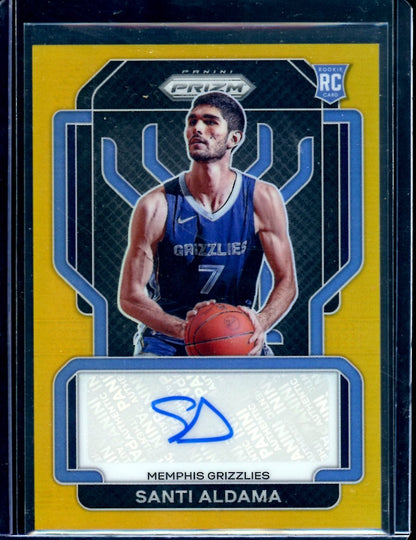 2021-22 Panini Prizm Santi Aldama Rookie Auto Gold /10 Grizzlies