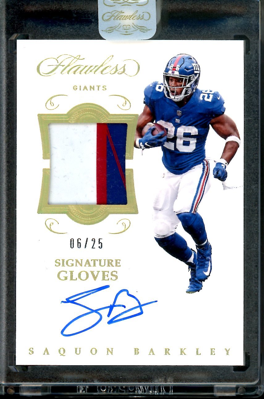 2018 Panini Flawless Saquon Barkley Rookie RPA Signature Gloves /25 Giants