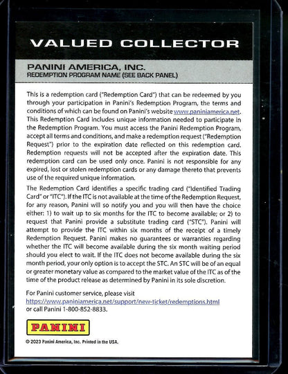 2023 Panini Immaculate Collgeiate Dontayvion Wicks Rookie RPA 1/1 Redemption Packers