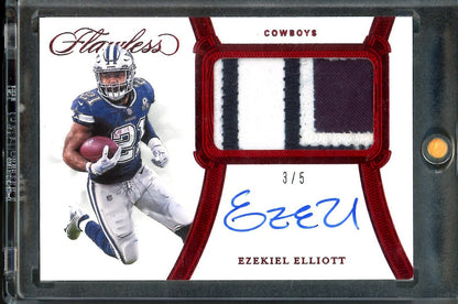 2020 Panini Flawless Ezekiel Elliott Patch Auto Red /5 Cowboys