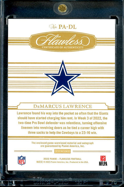 2022 Panini Flawless DeMarcus Lawrence Patch Auto Bronze /6 Cowboys