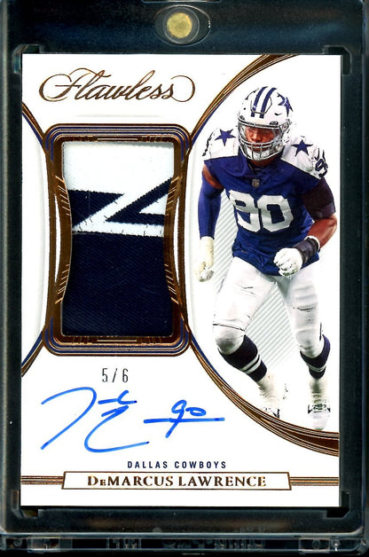 2022 Panini Flawless DeMarcus Lawrence Patch Auto Bronze /6 Cowboys