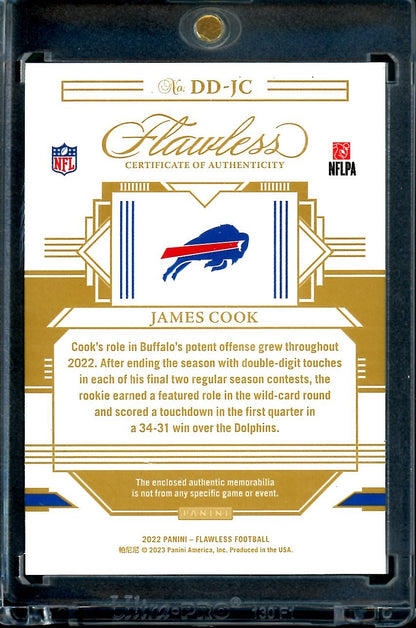 2022 Panini Flawless James Cook Rookie Dual Nike Swoosh Patch 1/1 Bills
