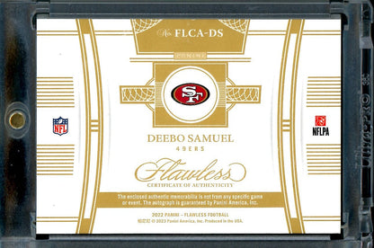 2022 Panini Flawless Deebo Samuel Cleat Patch Auto /5 49ers