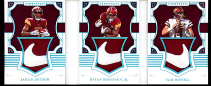 2022 Panini National Treasures Jahan Dotson/Brian Robinson Jr./Sam Howell Triple Nike Swoosh Patch Booklet 1/1 Commanders