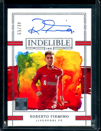 2022-23 Panini Impeccable Roberto Firmino Indelible Ink Auto /59 Liverpool