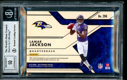 2018 Panini Gold Standard Lamar Jackson Rookie RPA /25 BGS 8.5 Ravens