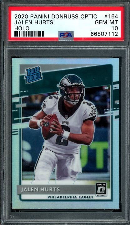 2020 Panini Optic Jalen Hurts Rookie Holo PSA 10 Eagles