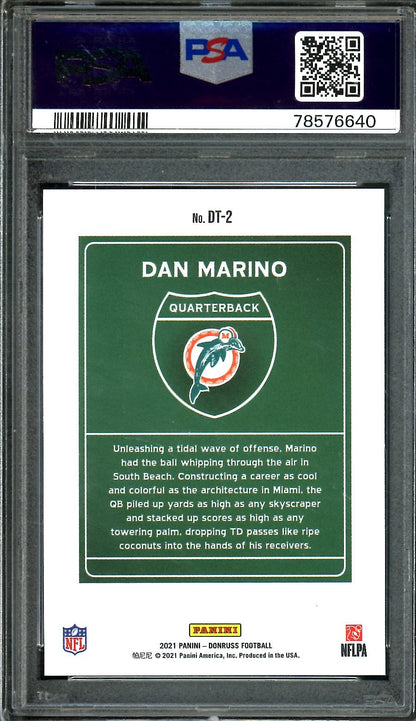 2021 Panini Donruss Dan Marino Downtown SSP PSA 10 Dolphins