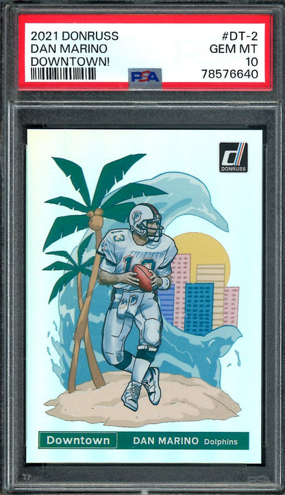 2021 Panini Donruss Dan Marino Downtown SSP PSA 10 Dolphins