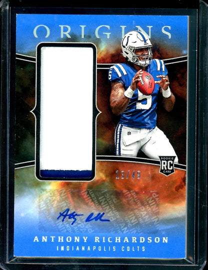 2023 Panini Origins Anthony Richardson Rookie RPA Blue /49 Colts