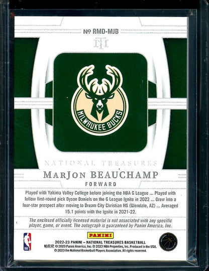 2022/23 Panini National Treasures MarJon Beauchamp Rookie RPA /99 Bucks