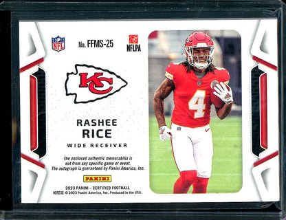2022 Panini Certified Rashee Rice Rookie RPA Purple /10 Chiefs