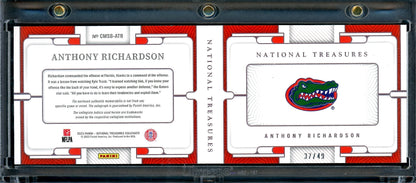 2023 Panini National Treasures Collegiate Anthony Richardson Rookie RPA Booklet /49 Florida
