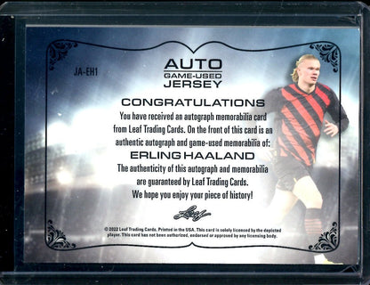 2022 Leaf Ultimate Soccer Erling Haaland Game Used Patch Auto /50