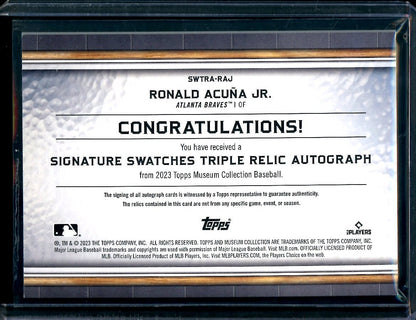 2023 Topps Museum Ronald Acuna Jr. Patch Auto /25 Braves