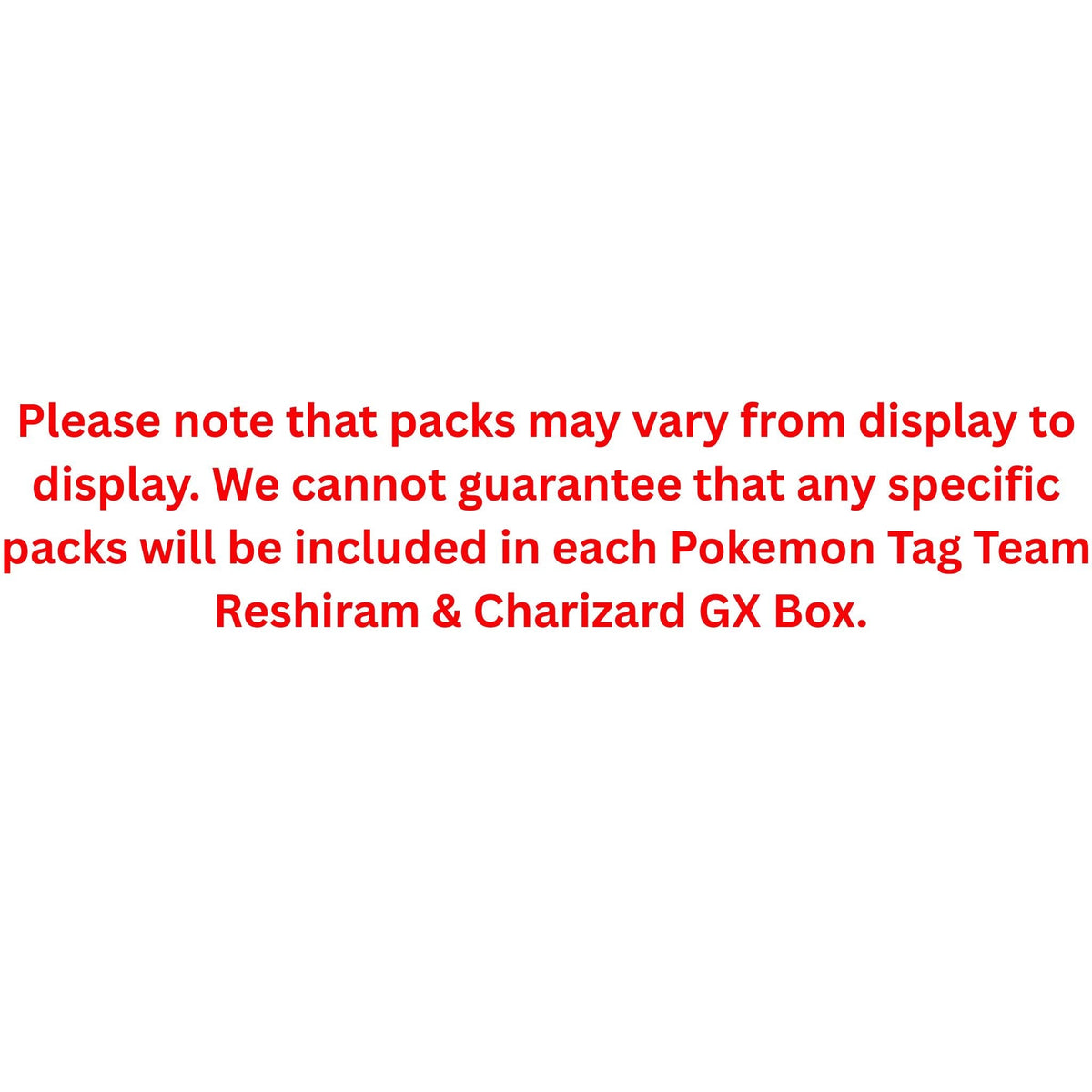 Pokemon Tag Team Reshiram & Charizard GX Box